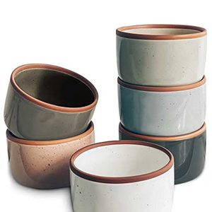 Mora Ceramic Ramekins For Pudding, Creme Brulee, Souffle and Charcuterie