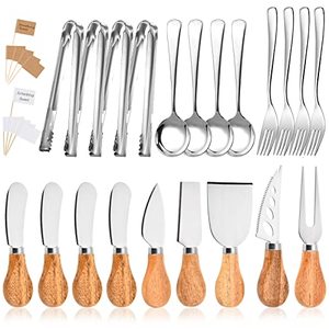 22 Piece Cheese Knife Set, Butter Spreader Knife Set and Charcuterie Board