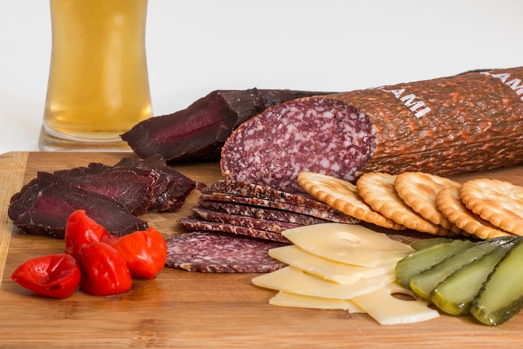 Charcuterie Recipe - Smoked Beef and Summer Sausage Charcuterie with Pickles and Cheese