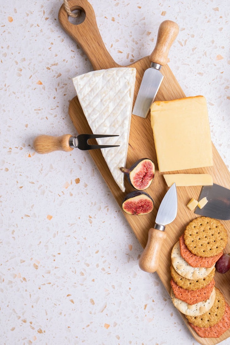 Cheese Plate Charcuterie Board with Figs, Padano and Camembert - Charcuterie Recipe
