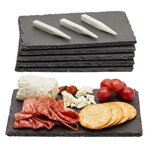 Set Of 6 Mini Slate Charcuterie Boards With Chalk